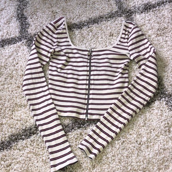 Hollister Striped Scoop Neck Long Sleeve - Picture 1 of 3